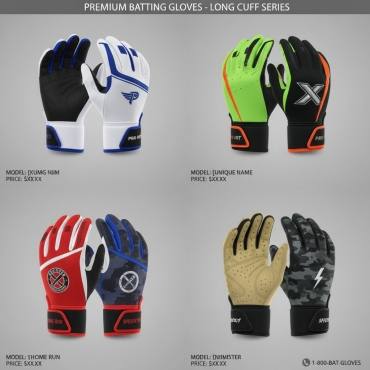 Custom Batting Gloves - Baseball Long Cuff